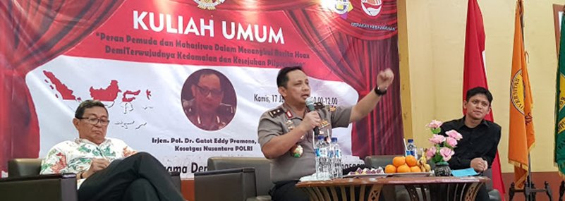 Kasatgas Nusantara Polri Paparkan Kerawanan Pemilu 2019 di Kampus Djuanda Bogor